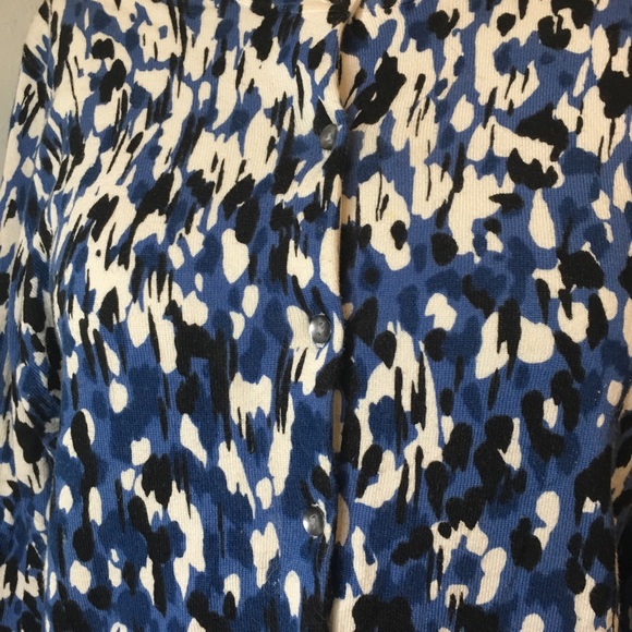 Charter Club Blue White Cardigan Sweater Wear All - Picture 2 of 7